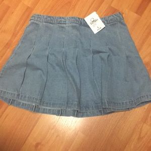 Denim Pleated Skirt - F21